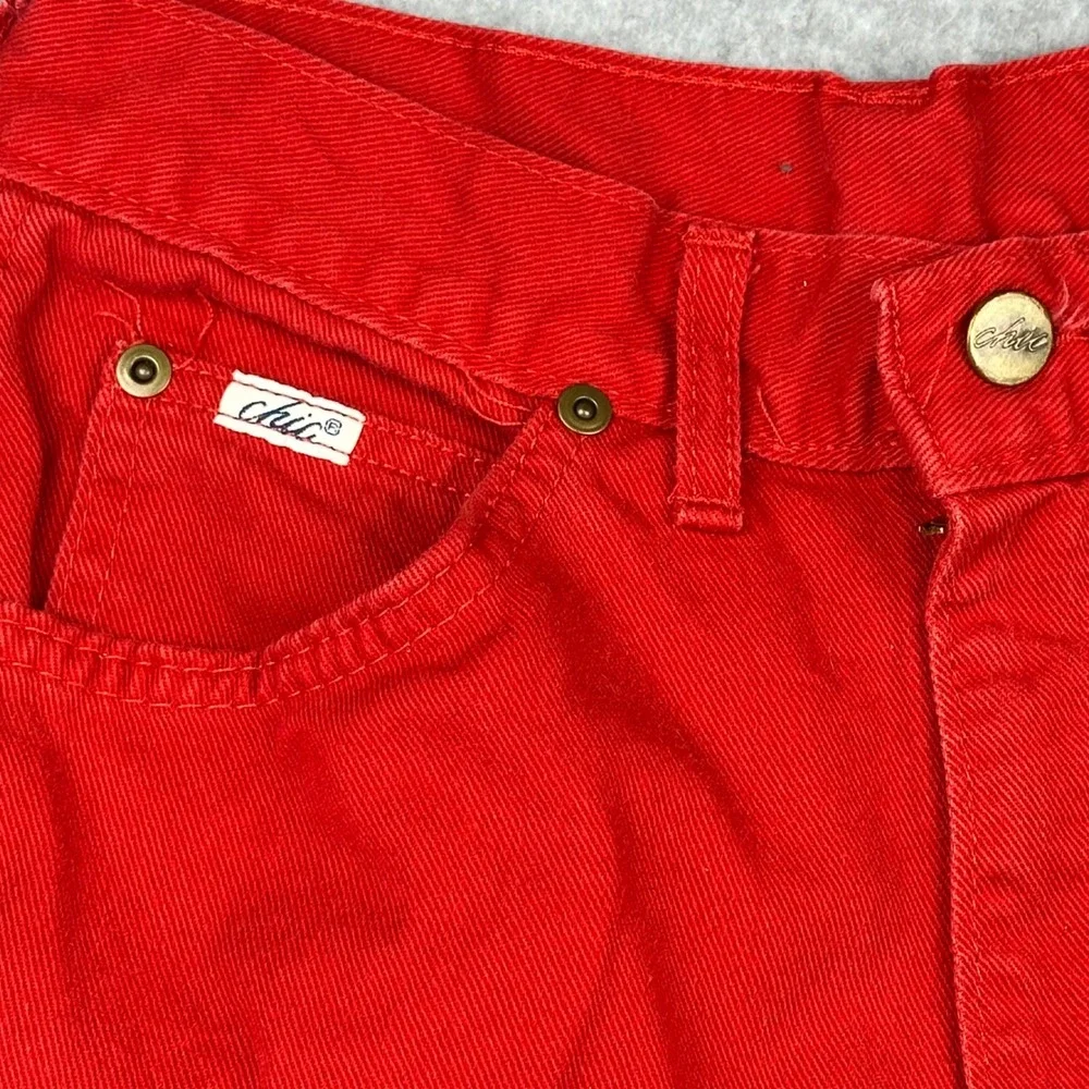 Vintage 90s Chic High Waisted Denim Shorts Red Mom Size 10 Made in‎ USA